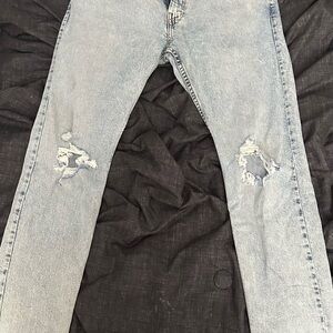 Distressed Light Blue Jeans